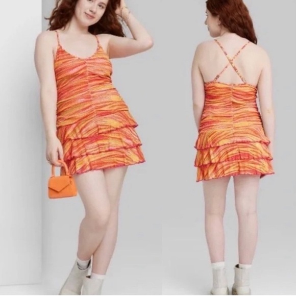 Women's Sleeveless Ruched Front Tiered Dress - Wild Fable - Picture 1 of 9